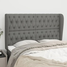 Κεφαλάρι με Πτερύγια Σκούρο Γκρι 147x23x118/128 εκ. Υφασμάτινο 3118291