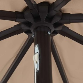 vidaXL Ομπρέλα Κήπου Taupe 395 x 395 x 245 εκ. Πολυεστέρας