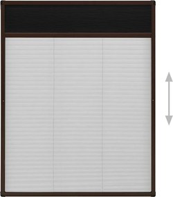vidaXL Σήτα Παραθύρου Πλισέ Καφέ 60 x 80 εκ. από Αλουμίνιο