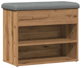 vidaXL Πάγκος παπουτσιών  Artisan Oak 62x32x50 cm Κατασκευασμένο ξύλο