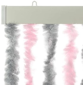 VidaXL Σήτα Εντόμων Ασημί Γκρι / Ροζ 100 x 220 εκ. από Σενίλ