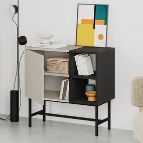 Μπουφές Mona Megapap χρώμα sandstone - black wood 81x40x80εκ.