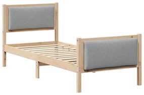 vidaXL Σκελετός Κρεβατιού με κεφαλάρι Ανοιχτό γκρι 80 x 200 cm ύφασμα