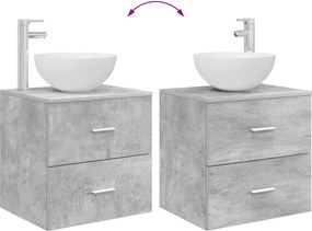 vidaXL Σετ Επίπλων Μπάνιου 2 pcs Γκρι Σκυροδέματος Επεξεργασμένο Ξύλο