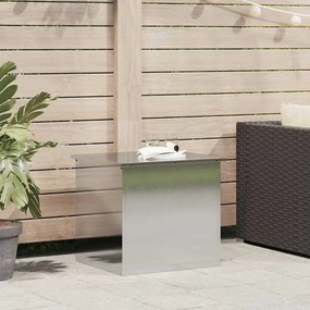 vidaXL Εξωτερικό Σεντούκι Αποθήκευσης - Ασημί - 55 x 50,5 x 50 εκ - Ανοξείδωτο Ατσάλι