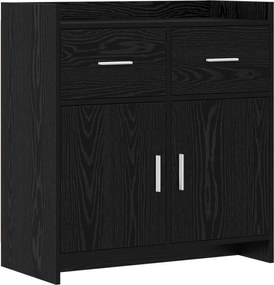 vidaXL Πλαϊνό γραφείο Μαύρη Δρυς 75 x 36 x 80 εκ Επεξεργασμένο Ξύλο