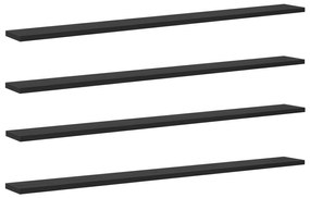 vidaXL Δίσκος Βιβλιοθήκης 4 pcs Μαύρο 100 x 40 x 1.5 εκ. Μοριοσανίδα