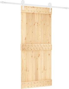 vidaXL Συρόμενη Πόρτα Φυσικό και Λευκό 90 x 210 cm