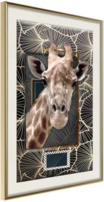 Αφίσα - Giraffe in the Frame - 20x30 - Χρυσό - Με πασπαρτού