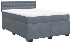 ΚΡΕΒΑΤΙ BOXSPRING ΜΕ ΣΤΡΩΜΑ ΣΚΟΥΡΟ ΓΚΡΙ 140X200 ΕΚ. ΒΕΛΟΥΔΙΝΟ 3286343