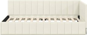 vidaXL Κρεβάτι Γωνίας Κρεμ 100 x 200 cm Βελούδο
