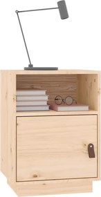 vidaXL Κομοδίνο Λευκό 40 x 34 x 55 εκ. από Μασίφ Ξύλο Πεύκου
