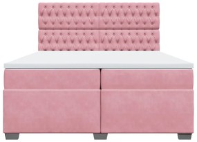 ΚΡΕΒΑΤΙ BOXSPRING ΜΕ ΣΤΡΩΜΑ ΡΟΖ 200X200 ΕΚ. ΒΕΛΟΥΔΙΝΟ 3293313