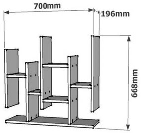 Ραφιέρα τοίχου Bemba pakoworld σε καρυδί απόχρωση 70x19,6x68,8εκ (1 τεμάχια)