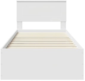 vidaXL Σκελετός Κρεβατιού Λευκό 75 x 190 cm Επεξεργασμένο ξύλο