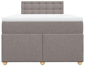 Κρεβάτι Boxspring με Στρώμα Taupe 120x200 εκ. Υφασμάτινο - Μπεζ-Γκρι