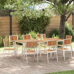 vidaXL Καρέκλα Κήπου 8 pcs Καφέ 56 x 54.5 x 87 εκ. Μασίφ ξύλο ακακίας