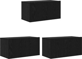 vidaXL Σετ επίπλου τηλεόρασης 8 pcs Μαύρη Οξυά Επεξεργασμένο Ξύλο