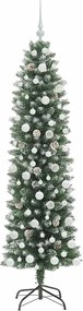 vidaXL Τεχνητό Λεπτό Χριστουγεννιάτικο Δέντρο Πράσινο και Λευκό 180 cm