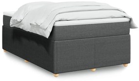 vidaXL Κρεβάτι Boxspring με Στρώμα Σκούρο Γκρι 120x200 εκ. Υφασμάτινο