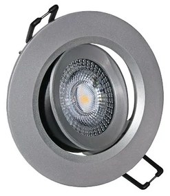 Adeleq Led Spot Ψευδοροφής Πλαστικό Στρογγυλό 5W 4000K 38° Ασημί 21-05161