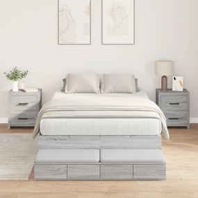 vidaXL Κρεβάτι με αποθηκευτικό χώρο Γκρι sonoma 226.5 x 120 x 31.5 εκ.