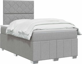 vidaXL Κρεβάτι box spring με στρώμα Ανοιχτό γκρι 120 x 190 cm Ύφασμα