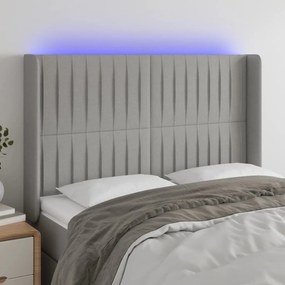 Κεφαλάρι Κρεβατιού LED Ανοιχτό Γκρι 147x16x118/128 εκ. - Γκρι