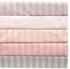 Ζεύγος Μαξιλαροθήκες 50x70 Polycotton Σατέν ριγέ 850 Μέντα