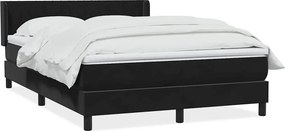 vidaXL Κρεβάτι Boxspring με Στρώμα Μαύρο 160x210 εκ. Βελούδινο