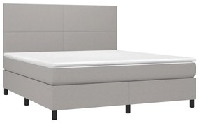 ΚΡΕΒΑΤΙ BOXSPRING ΜΕ ΣΤΡΩΜΑ &amp; LED ΑΝ.ΓΚΡΙ 160X200ΕΚ. ΥΦΑΣΜΑΤΙΝΟ 3134725