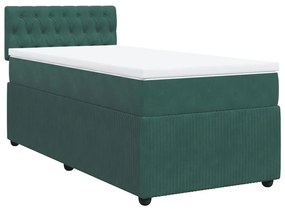 ΚΡΕΒΑΤΙ BOXSPRING ΜΕ ΣΤΡΩΜΑ ΣΚΟΥΡΟ ΠΡΑΣΙΝΟ 90X190 ΕΚ. ΒΕΛΟΥΔΙΝΟ 3287623