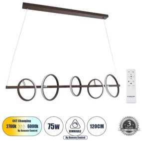 Κρεμαστό Φωτιστικό Οροφής Design CIRCOLARE 61321 GloboStar-61321-Καφέ 61321