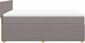 vidaXL Κρεβάτι Boxspring με Στρώμα Taupe 140x190 εκ. Υφασμάτινο