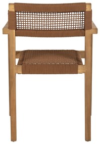 Πολυθρόνα Charlotte Ξύλο Teak Φυσικό &amp; Καφέ Σχοινί 59x54x83Y Εκ.