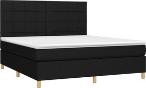 vidaXL Κρεβάτι Boxspring με Στρώμα Μαύρο 160x200 εκ. Υφασμάτινο
