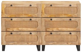 vidaXL Πλαϊνό γραφείο 2 pcs Καφέ 60 x 33 x 75 cm Στερεό ξύλο μάνγκο