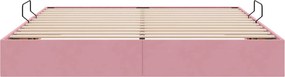 vidaXL Κρεβάτι Οθωμανικού Τύπου Ροζ 160 x 200 cm Βελούδο