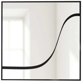 Καθρέπτης Τοίχου Abstract 552NOS2462 70x70cm Black Aberto Design Μοριοσανίδα, Μελαμίνη