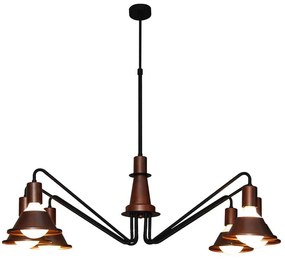 Φωτιστικό Οροφής Κρεμαστό Led HL-3521-6 77-3765 Emily Old Copper & Black Homelighting Metal