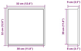 Εσοχή Ντους Βουρστ. Ασήμι 32x32x9 εκ. Αν. Ατσάλι - Ασήμι