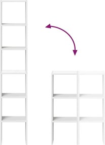 vidaXL Βιβλιοθήκες 2 τεμάχια στοιβαζόμενες Λευκό 30x30x80 cm