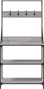 vidaXL Ραφιέρα Κουζίνας με Γάντζους και 4 Ράφια Γκρι Sonoma