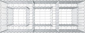 vidaXL Ανασηκωμένο κρεβάτι gabion Ασημί