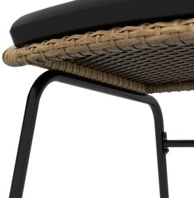 Σετ αυλής Rattan, σετ επίπλων κήπου, 2 πολυθρόνες &amp; τραπέζι, κίτρινο