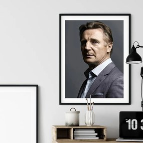 Πόστερ &amp; Κάδρο Liam Neeson PRT046 22x31cm Μαύρο Ξύλινο Κάδρο (με πόστερ)