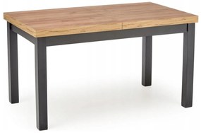 Τραπέζι Houston 559, Craft δρυς, Μαύρο, 76x80x140cm, 60 kg, Επιμήκυνση, Πλαστικοποιημένη μοριοσανίδα, Ξύλο, Ξύλο: Οξιά | Epipla1.gr