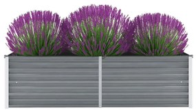 vidaXL Ζαρντινιέρα Υπερυψωμένη Γκρι 160x40x45 εκ. Γαλβανισμ. Χάλυβας