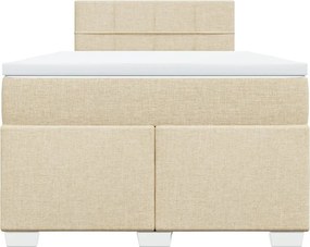 vidaXL Κρεβάτι Boxspring με Στρώμα Κρεμ 120x200 εκ. Υφασμάτινο