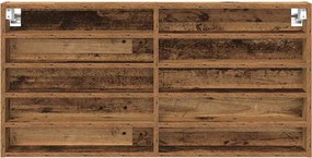 vidaXL Βιτρίνα Επιτοίχιο Παλιό ξύλο 100 x 8,5 x 50 cm